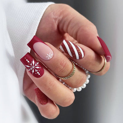 Festive Seasonal Press-On Nail Set Acalora