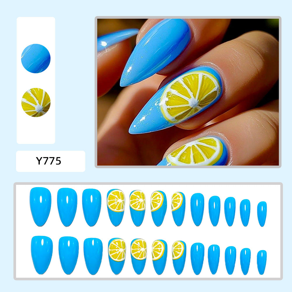 Artificial nails in fresh lemon design Acalora
