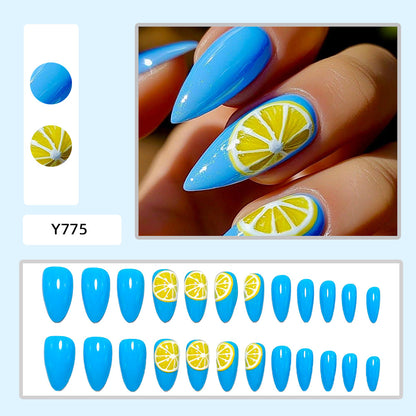 Artificial nails in fresh lemon design Acalora