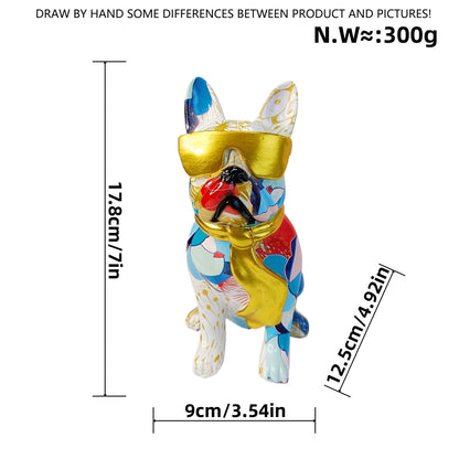 Colorful Bulldog Decoration Figure made of Resin Acalora