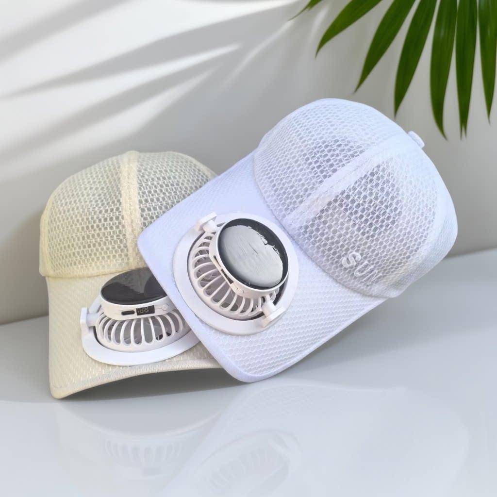 Ventilated baseball cap with detachable rechargeable fan Bowlift