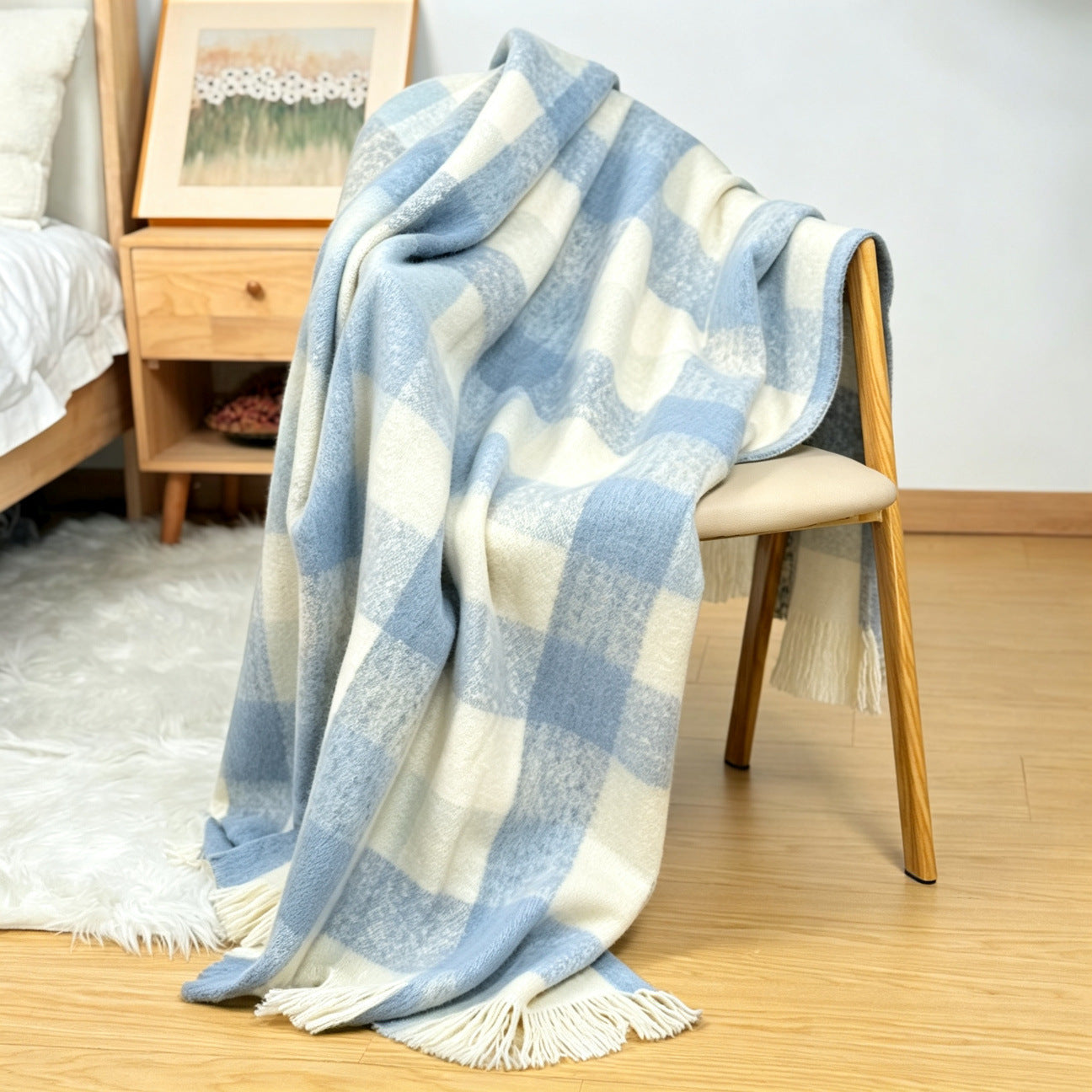 Cozy Checkered Knit Throw