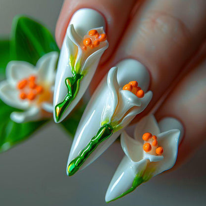 Artificial nails with elaborate floral design Acalora