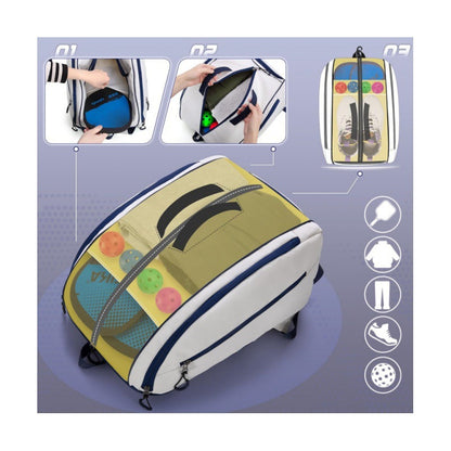 Multi-Compartment Tennis Racket Backpack Acalora