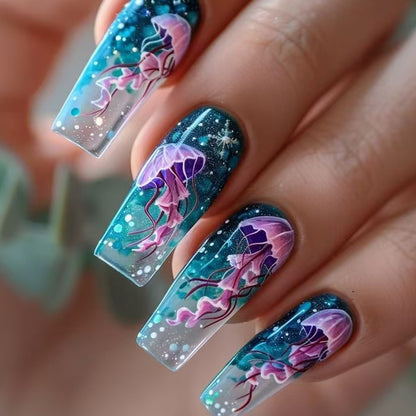 Artistic Jellyfish Nail Art Acalora