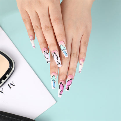 Artificial nails in elegant floral motif style Acalora