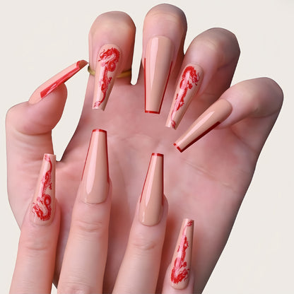 Art nails with dragon motif Acalora