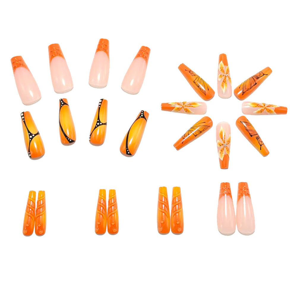 Artificial nails with creative flower designs and sparkling accents Acalora