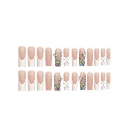 Glamorous Designer Press-On Nails with Gemstone Accents Acalora