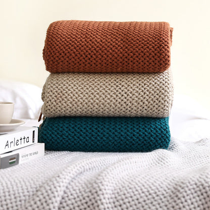 Cozy Waffle Knit Throw Blanket