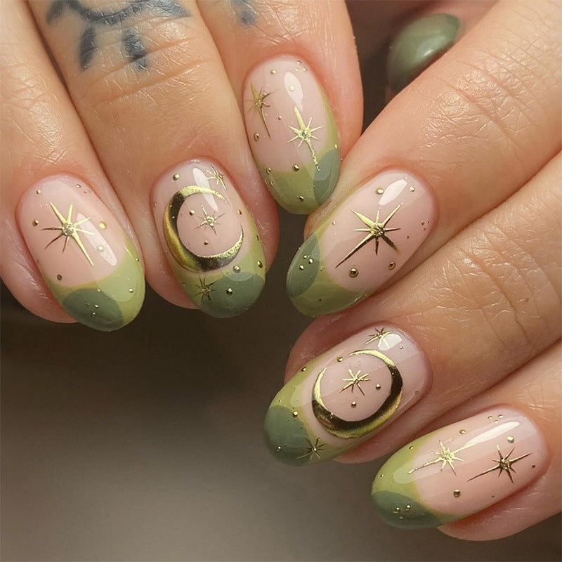 Decorative Press-On Nail Art Set with Botanical Inspirations Acalora