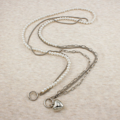 Heart-Designed Beaded Eyewear Chain Acalora