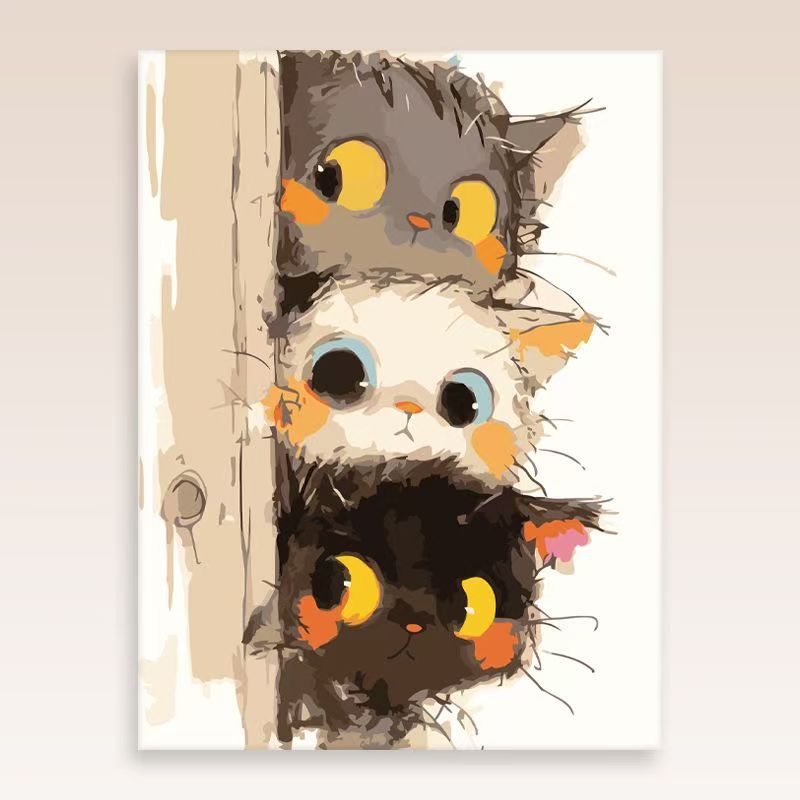 Whimsical Cat Portrait Wall Art