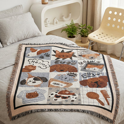 Animal-Themed Cozy Throw Blanket