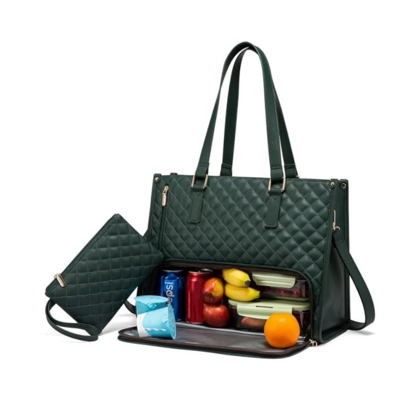 Stylish Quilted Insulated Lunch Tote Acalora