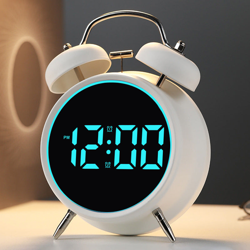Digital alarm clock with alarm and temperature display