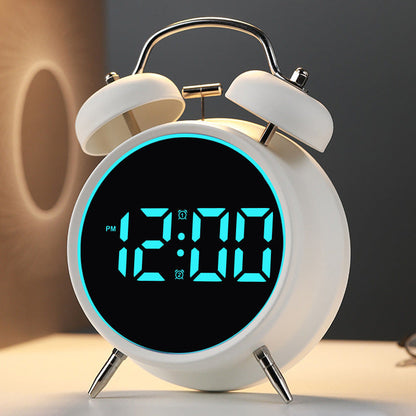 Digital alarm clock with alarm and temperature display