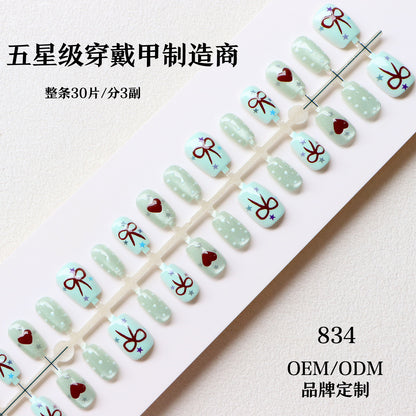 Decorative Holiday-Themed Press-On Nail Art Set Acalora