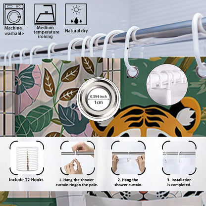 Artistic High-Definition Leopard and Rose-Themed Bathroom Décor Set