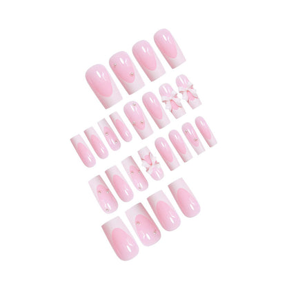 Decorative Press-On Nails with Bow Accents Acalora