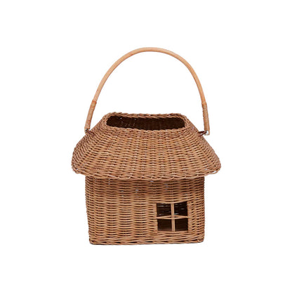 Charming Cottage-Shaped Woven Storage Basket Acalora