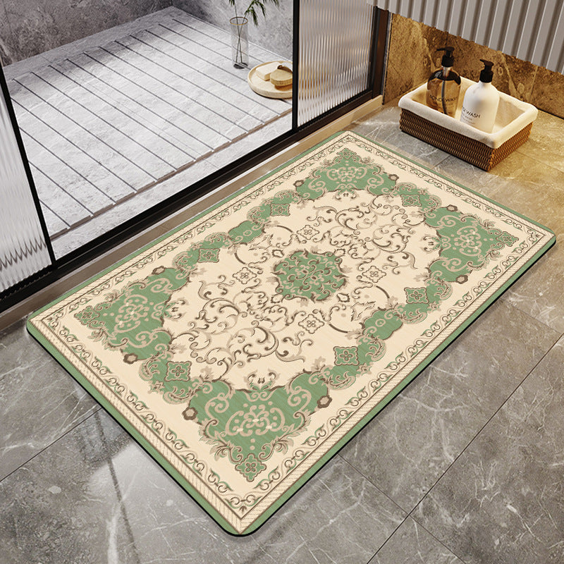 Floral-Patterned Luxury Bath Mat Acalora
