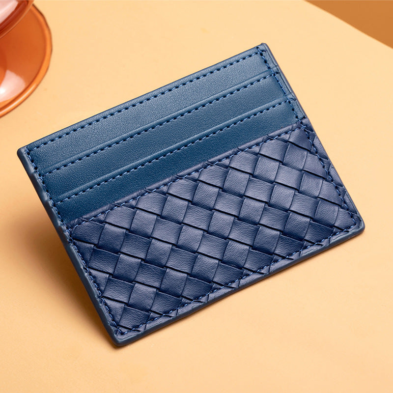 Woven Leather Card Holder Acalora