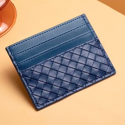 Woven Leather Card Holder Acalora