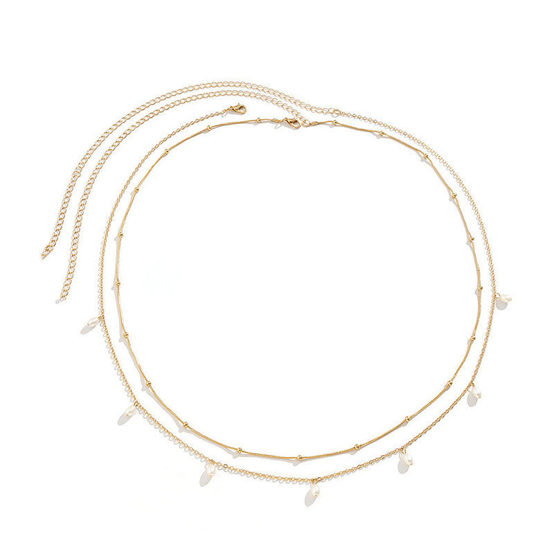 Elegant Layered Chain Necklace Acalora