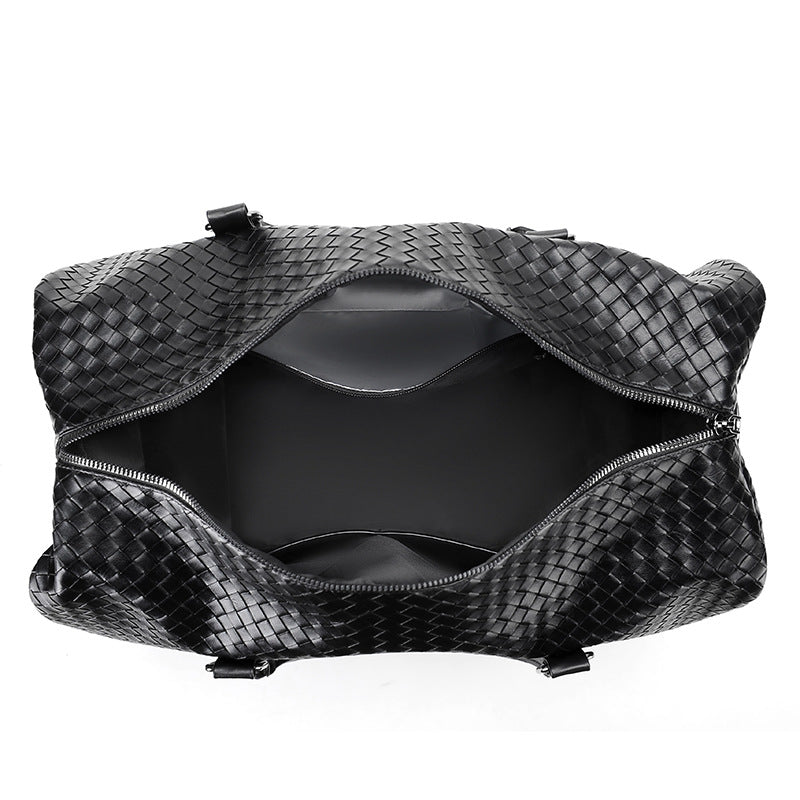 Elegant Braided Leather Duffel Bag Acalora