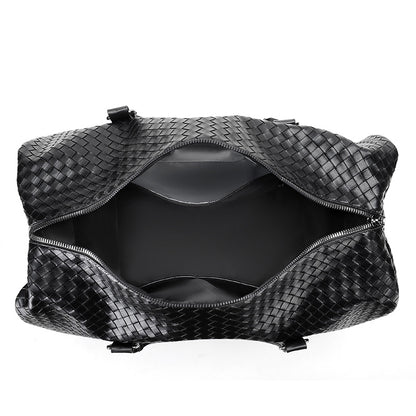 Elegant Braided Leather Duffel Bag Acalora
