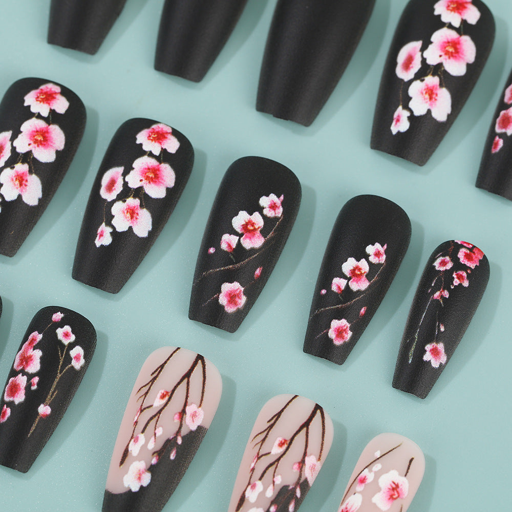 Artificial nails with timeless cherry blossom designs Acalora