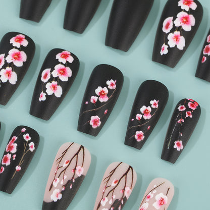 Artificial nails with timeless cherry blossom designs Acalora