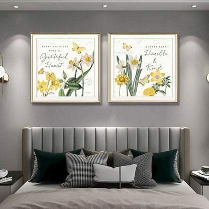 Flower inspired framed artwork set