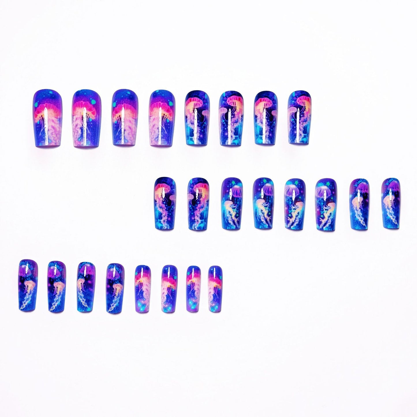 Gel Nail Art Design with Luminescent Jellyfish Acalora