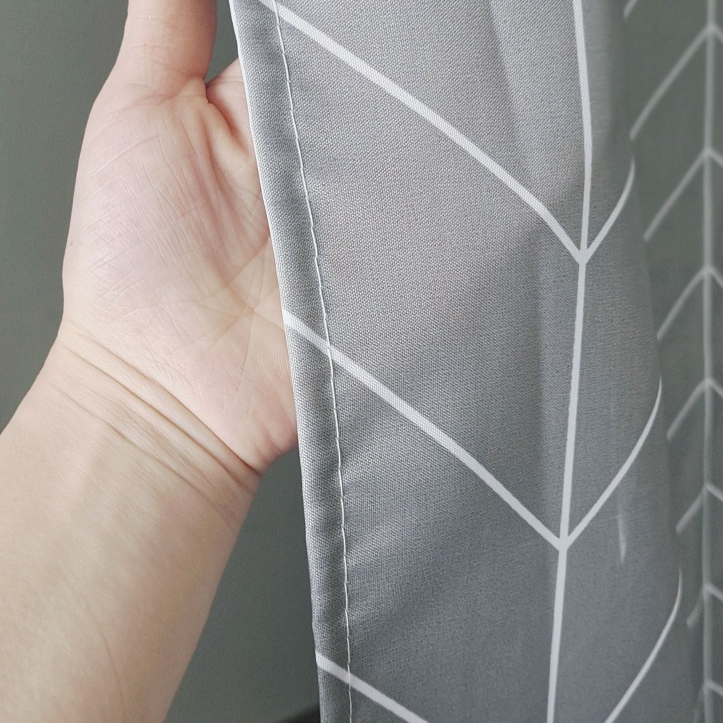 Chevron Patterned Fabric Shower Curtain