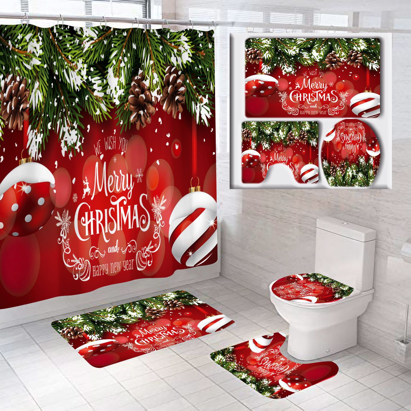 Christmas Themed Bathroom Set