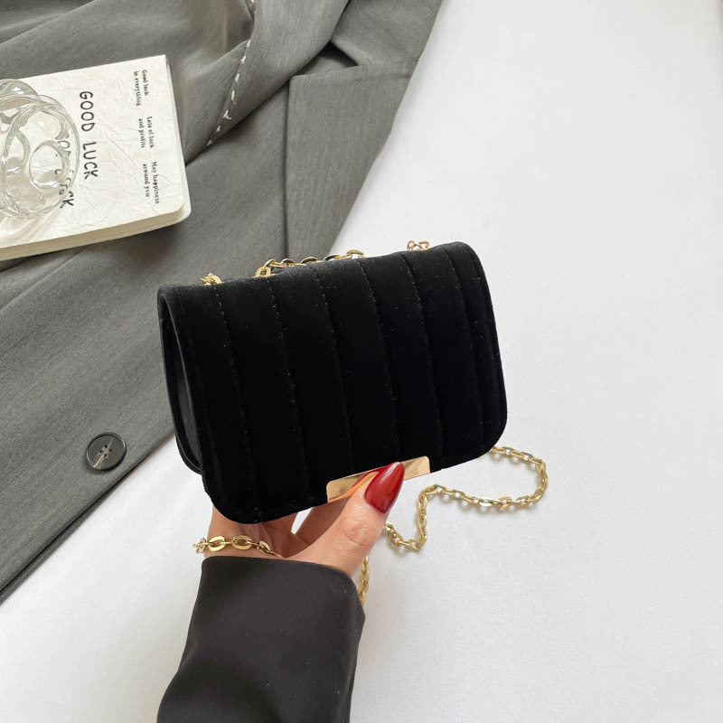 Elegant Quilted Velvet Crossbody Bag Acalora