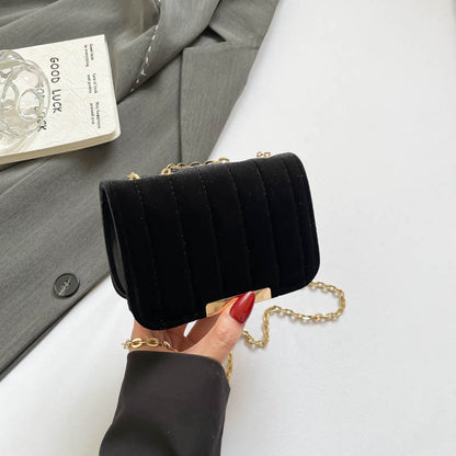Elegant Quilted Velvet Crossbody Bag Acalora