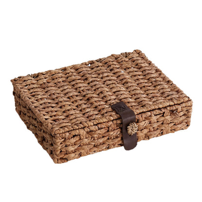 Handcrafted Storage Box Made of Braided Natural Material Acalora