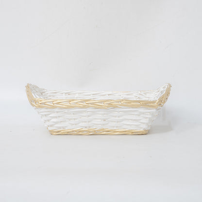 Decorative storage basket with braided frame