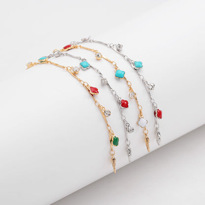 Floral Charm Silver Necklace Acalora