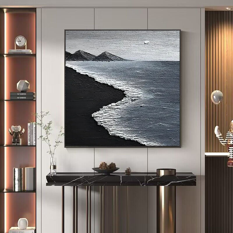 Textured Coastal Seascape Canvas Artwork