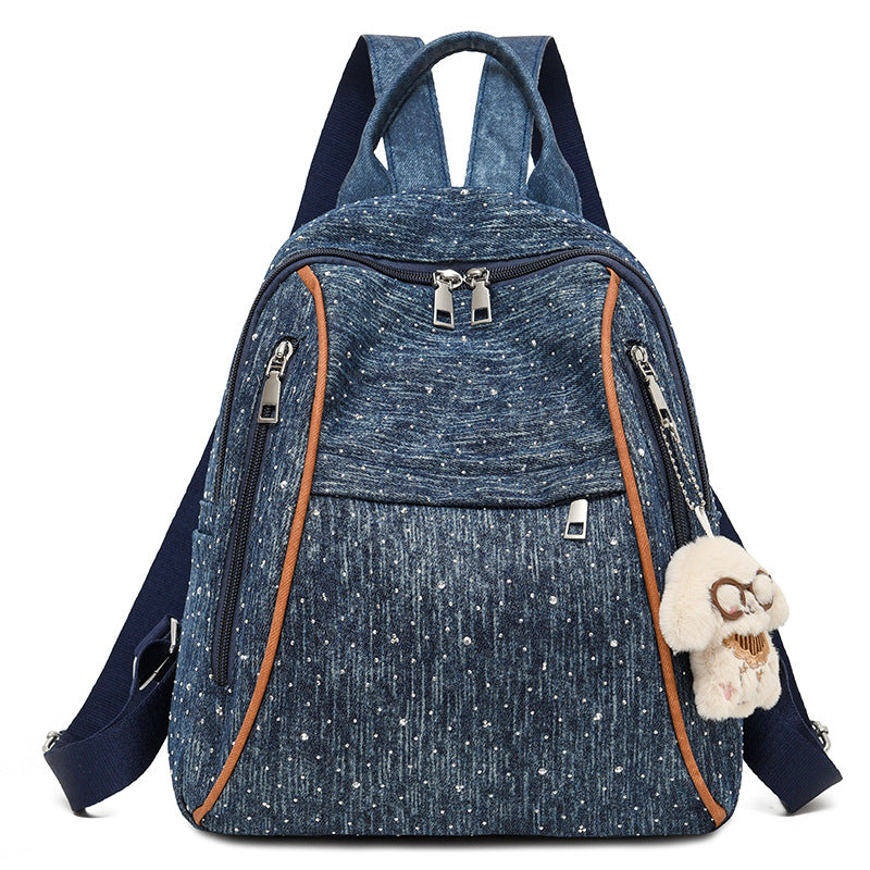 Casual Denim-Style Backpack Acalora