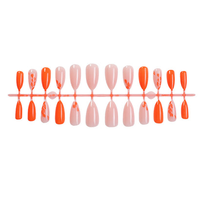 Artistic Press-On Nail Set with Seasonal Floral Designs Acalora