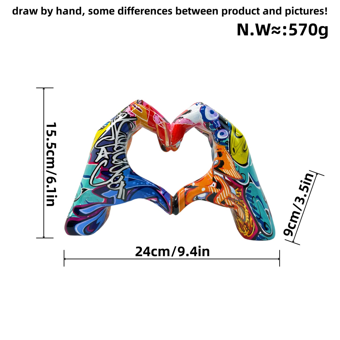 Stylish hand sculptures with colorful design Acalora