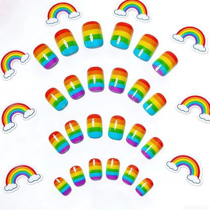 Rainbow Gradient Nail Art Acalora