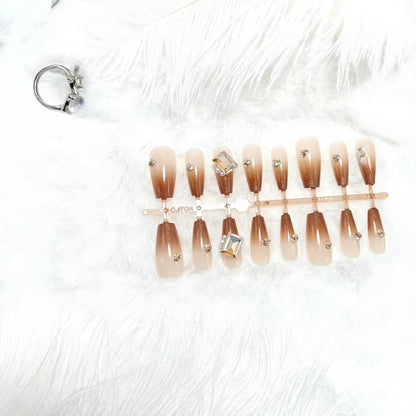 Artificial nails with glitter and ombre effect Acalora