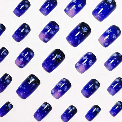 Winter-Themed Gradient Ombre Nail Art Acalora