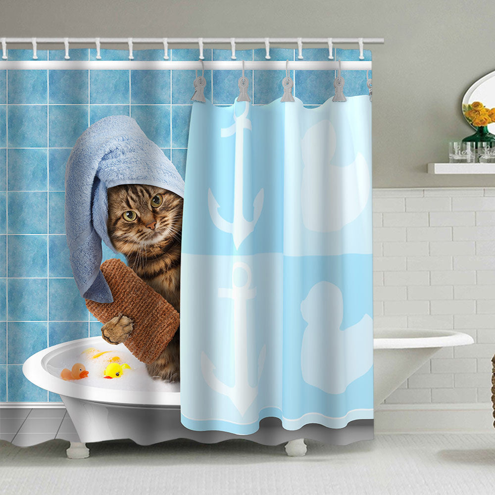 Artistic Dog Illustration Shower Curtain